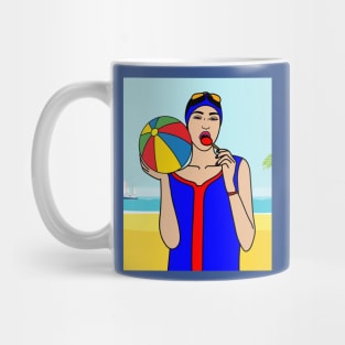 Beach Volleyball On The Beach Training Fan Mug